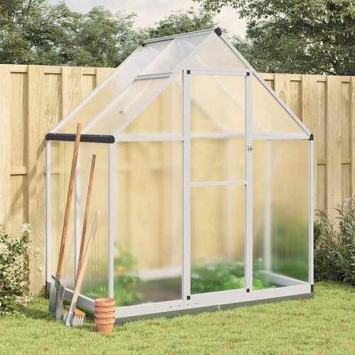 VidaXL Rastlinjak z okvirjem srebrn 169x114x202 cm aluminij Slike