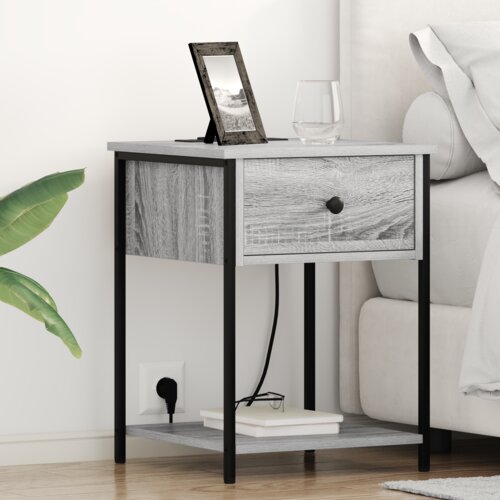 vidaXL Nočne omarice 2 pcs Siva sonoma 42 x 41 x 56 cm Konstruiran les Cene