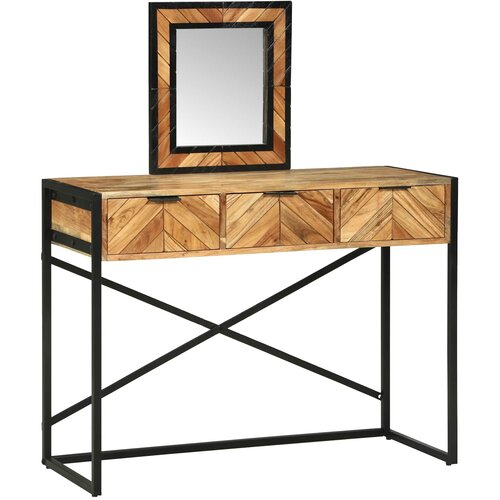  Toaletni stol Smeđa 100 x 40 x 120 cm Čvrsto drvo akacije Slike