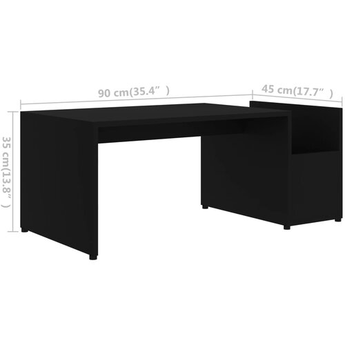  Stolić za kavu crni 90 x 45 x 35 cm konstruirano drvo Slike