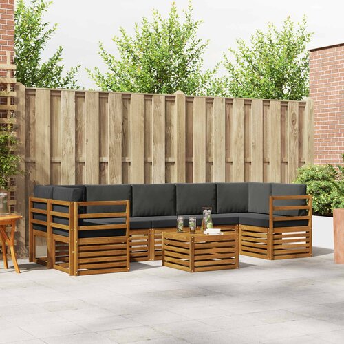  Set vanjskih sofa 8 pcs Prirodna i antracit Čvrsto drvo akacije Cene