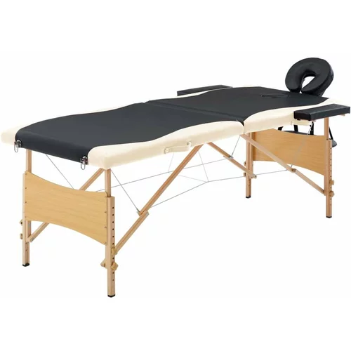 Sklopivi Zložljiva masažna miza 2 coni les črna in bež, (21050869)