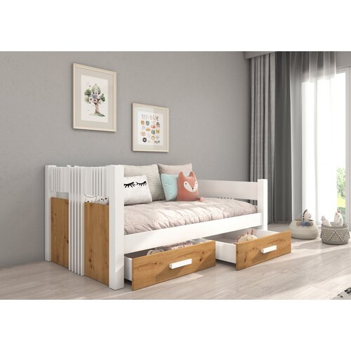 ADRK Otro�ka postelja BIBI z vzmetnico in predali 200x90 cm - BELA-HRAST Cene