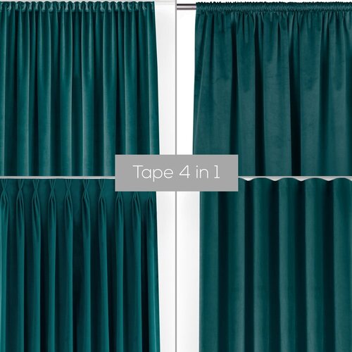 Filumi Modrozelena žametna zavesa za delno zatemnitev 140x225 cm Velto &amp;ndash; Slike