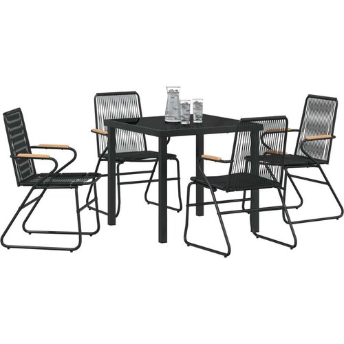 vidaXL 5-dijelni set vrtnih stolova crni PVC rattan Cijene