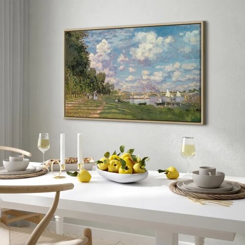  Slika - Claude Monet &amp;ndash; The Port at Argenteuil 90x60 U prirodnom drvenom okviru Slike