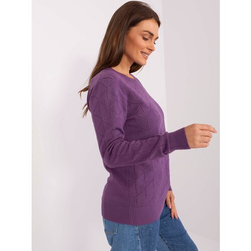 Fashion Hunters Purple women's classic sweater with cotton Cene