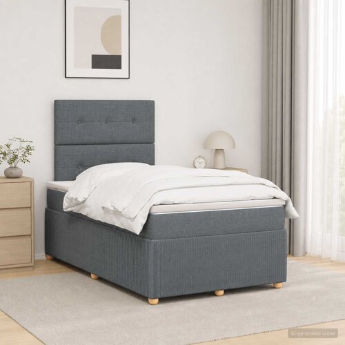  Boxspring krevet s madracem Tamnosiva 120 x 190 cm Tkanina Cijene