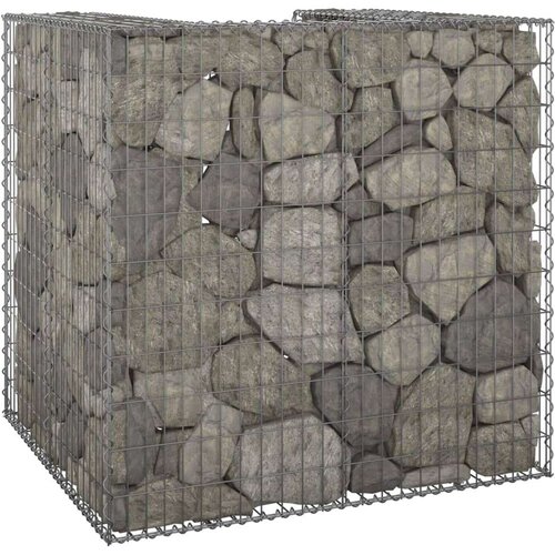 VidaXL Gabionski zid za kantu od pocinčanog čelika 110 x 100 x 110 cm Slike