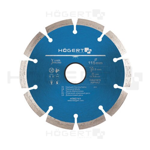 Hogert HT6D741 rezni segmentirani dijamntni disk, 115 mm, laserski varen Cene
