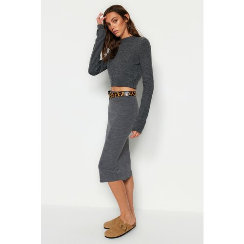Trendyol Skirt - Gray - Midi Slike