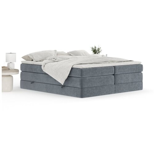 Maison de R&amp;ecirc;ve Temno siva boxspring postelja s prostorom za shranjevanje/brez vzglavja 160x200 cm Juniper &amp;ndash; Slike