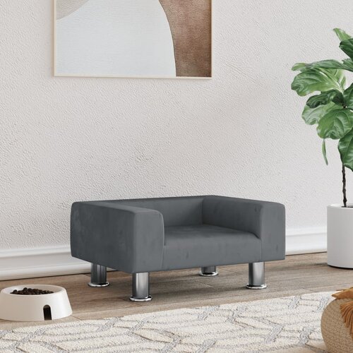 vidaXL Pasja postelja temno siva 50x40x26,5 cm žamet Cene