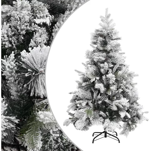vidaXL božićno drvce sa snijegom i šiškama 150 cm pvc i pe