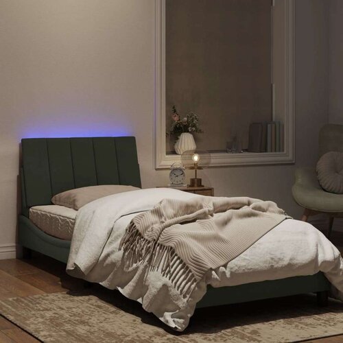 Okvir kreveta s LED svjetlima svjetlosivi 80x200 cm bar&amp;scaron;unasti Slike
