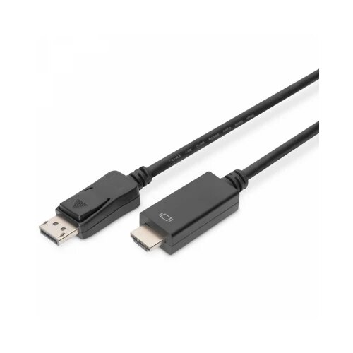 Digitus DisplayPort / HDMI adapterski kabel DisplayPort utikač, HDMI-A utikač 1.00 m crna AK-340303-010-S trostruko zaštićen DisplayPort kabel Cijene
