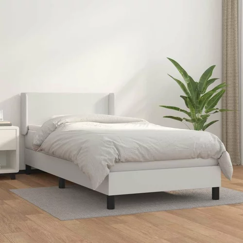  Box spring postelja z vzmetnico bel 100x200 cm umetno usnje, (20724048)