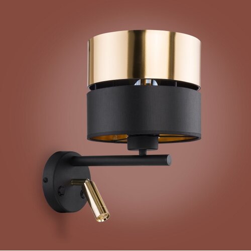 LED zidna lampa HILTON 1xE27/15W/230V + LED/3W/230V mesing/crna Slike