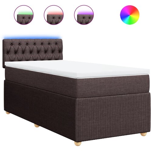 vidaXL Box spring postelja z vzmetnico temno rjav 90x190 cm blago, (21291222) Cene