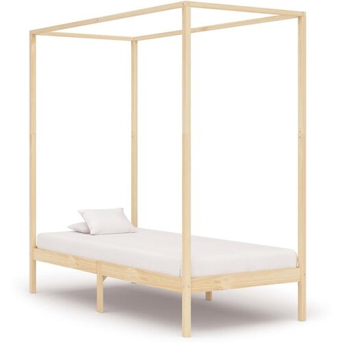  Posteljni okvir z baldahinom iz trdne borovine 90x200 cm Slike