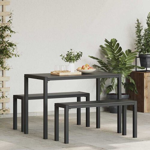  Vrtni set za objed 3 kom. Antracit Čelik 110 x 56 x 75cm Slike