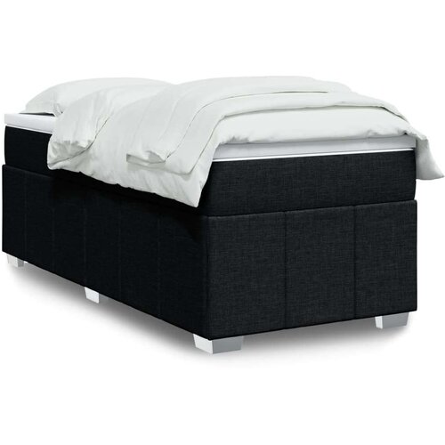vidaXL Box spring postelja z vzmetnico črna 80x200 cm blago Cene