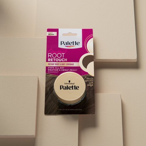 Schwarzkopf Palette Compact Root Retouch korektor za izraslu kosu i sijede vlasi s puder efektom nijansa Light Brown 3 g Slike