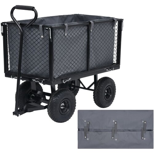 vidaXL Podloga za vrtni voziček temno siva 86x46x41 cm blago Cene
