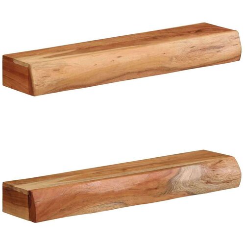  Zidne police 2 kom 60x17x8 cm od masivnog bagremovog drva - 60 x 17 x 8 cm 1 2 Slike