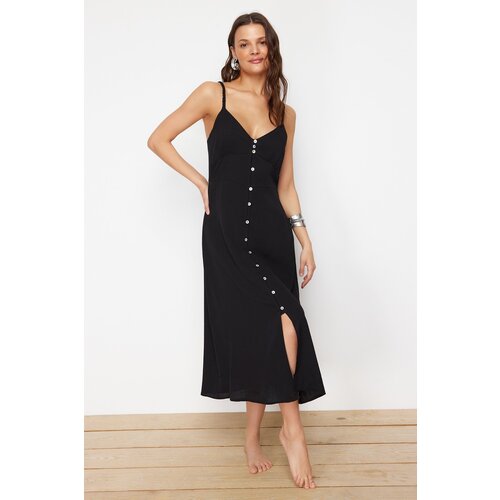 Trendyol black midi woven beach dress Slike