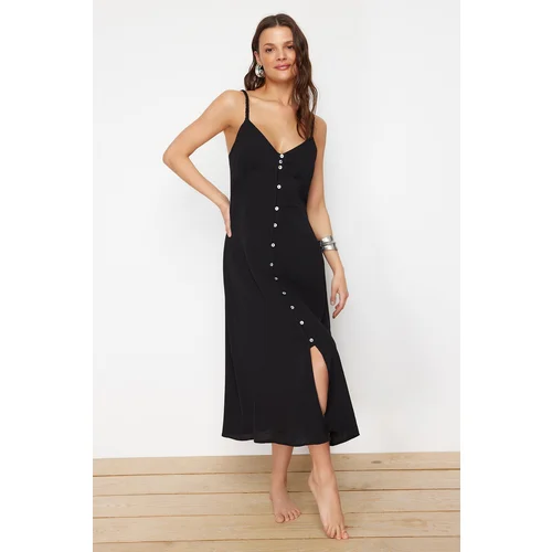 Trendyol Black Midi Woven Beach Dress