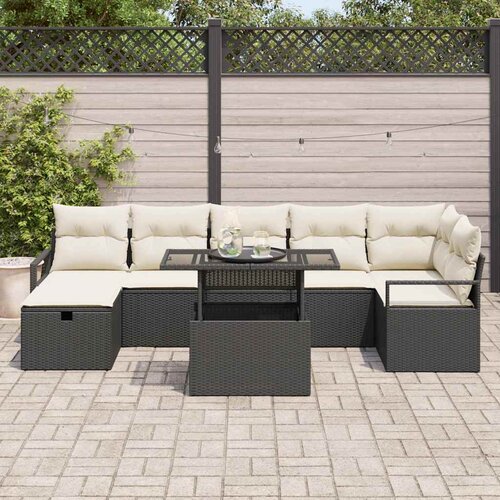  Sjedeća garnitura za vrt 8 kom. poliratan Crna 55 x 55 x 37 cm Slike