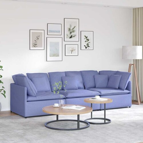  Modularna sofa s jastucima, tkanina, traperice, plava Cene