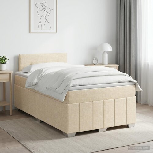  Boxspring krevet s madracem Krem 120 x 190 cm Tkanina Cijene