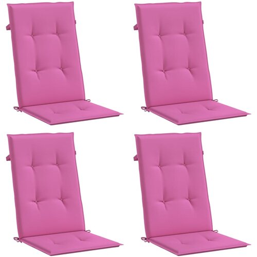  Jastuci za stolicu s visokim naslonom 4 kom ružičasti tkanina 120 x 50 x 3 cm Slike