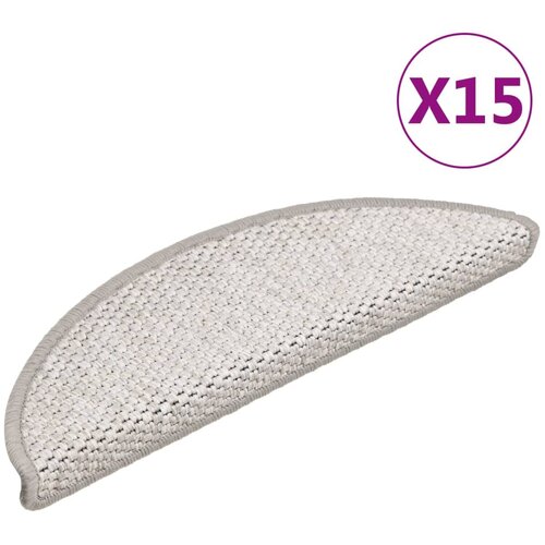  The Living Store Samolepilne preproge za stopnice sisal 15 kosov 56x17x3 cm bež - Preproga Za Stopnice, (21487542) Cene