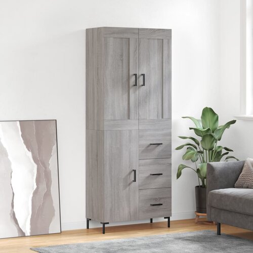 vidaXL Visoka komoda siva sonome 69 5x34x180 cm od konstruiranog drva Cijene