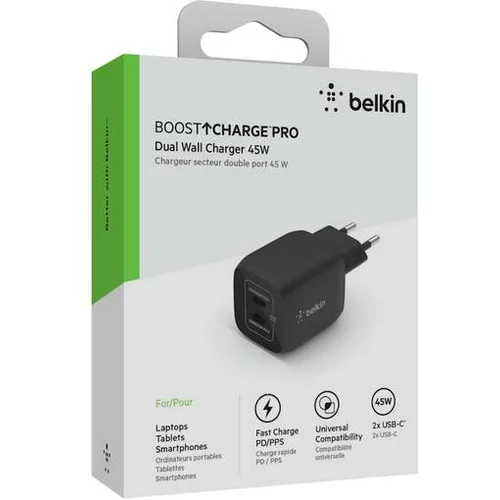 Belkin stenski polnilnik USB-C PD WCH011vfBK, črna