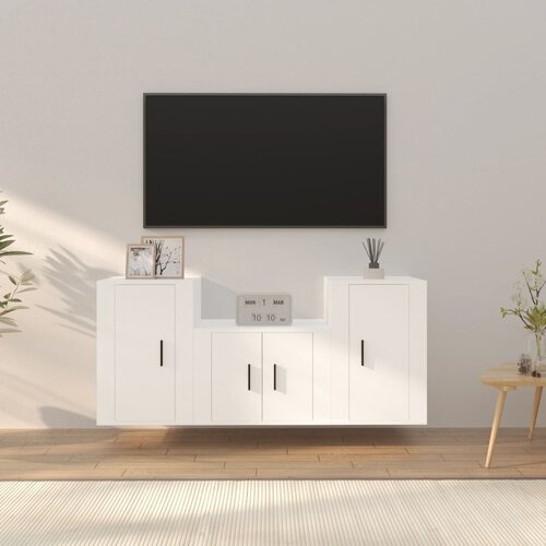 The Living Store Komplet TV omaric 3-delni bel inženirski les - Komplet TV Omaric, (21373993) Slike