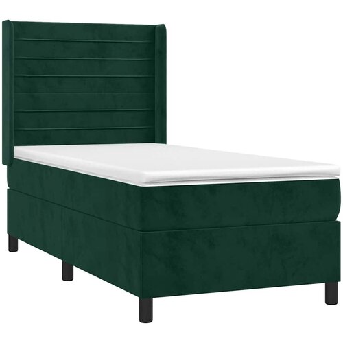 Box spring krevet s madracem tamnozeleni 80 x 200 cm bar&amp;scaron;unasti Slike