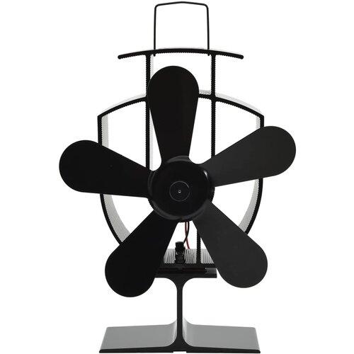 vidaXL ventilator za kamin na toploto s 5 krili črn Cene