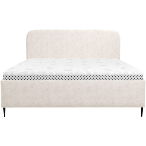 MID.YOU OBLAZINJENA POSTELJA 160 cm x 200 cm , les, tekstil, leseni material bela Slike