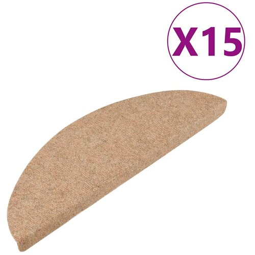  Samoljepljivi otirači za stepenice 15 kom 56x17x3 cm bež Slike