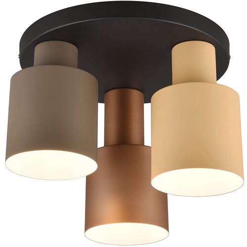 Trio Leuchten Stropna svetilka bronasta s taupe in bež 3-light - Ans Cene