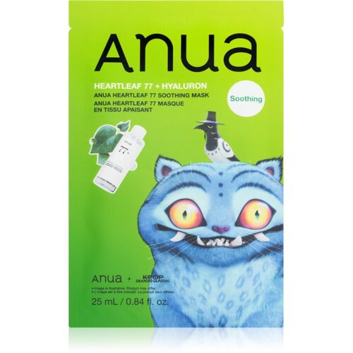 Anua K-Pop Demon Hunters Heartleaf 77% Soothing Mask vlažilna tekstilna maska s pomirjajočim učinkom 25 ml Slike