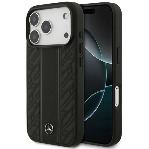 Mercedes ETUI IZ USNJENEGA OVITKA Z LOVOROVIMI LISTI IN ČRTAMI MAGSAFE ZA IPHONE 17 PRO, (5000345314) Slike