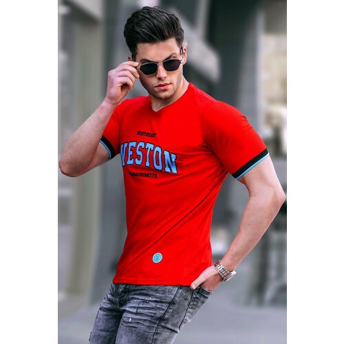 Madmext Men's Printed Red T-Shirt 4593 Slike