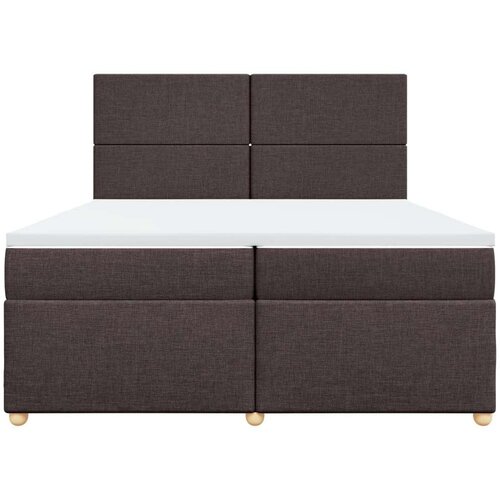 VidaXL Krevet s oprugama i madracem tamnosmeđi 200x200 cm od tkanine Slike