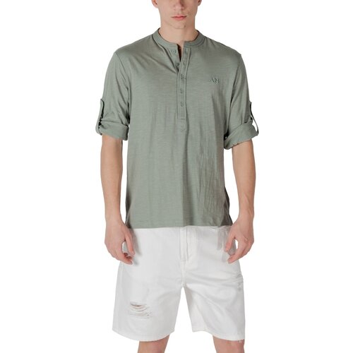 Antony Morato Polo majice dolgi rokavi REGULAR FIT WITH EMBROIDERED LOGO MMKL00334-FA100260 Zelena Cene