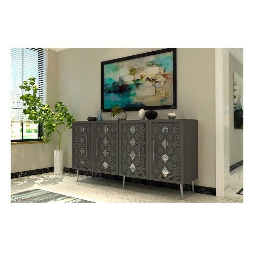 Hanah home komoda dome KB150 anthracite silver Slike